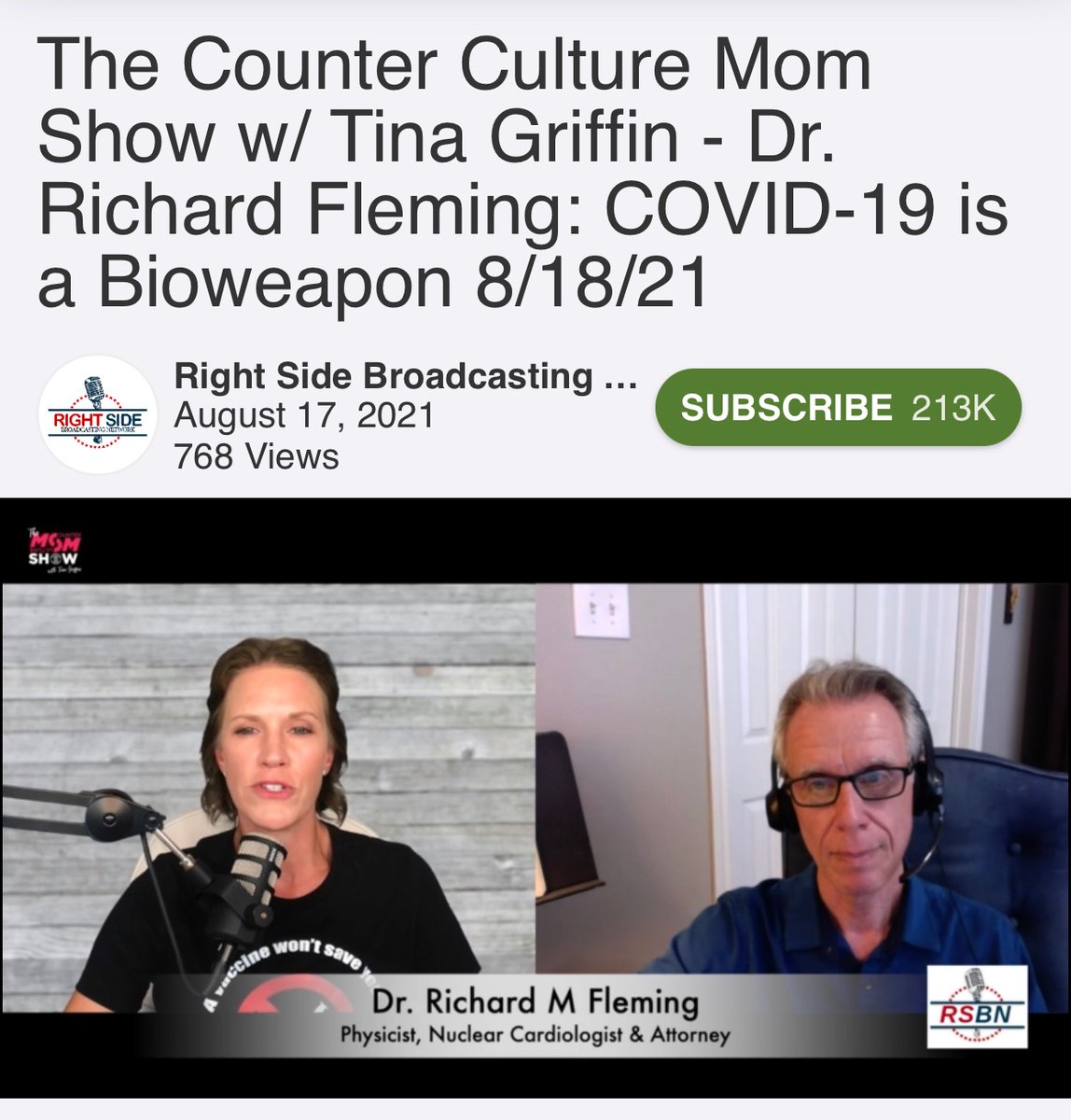 Thatsregrettab1's tweet photo. “Counter Culture Mom Show” features fake physicist, former cardiologist, fake attorney, Dr. who? - with the host wearing a “A vaccine won’t save you” t-shirt.
#factfreescience via @Doctor_I_am_The https://t.co/4Rr3OONhcV