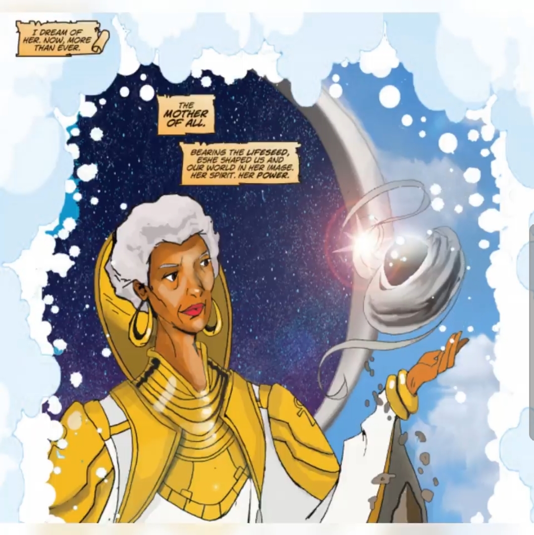 Did you know that Nichelle Nichols is one of our Executive Producers, as well as the muse for the All-Mother Eshe in our story? We're sure you can't unsee it now!