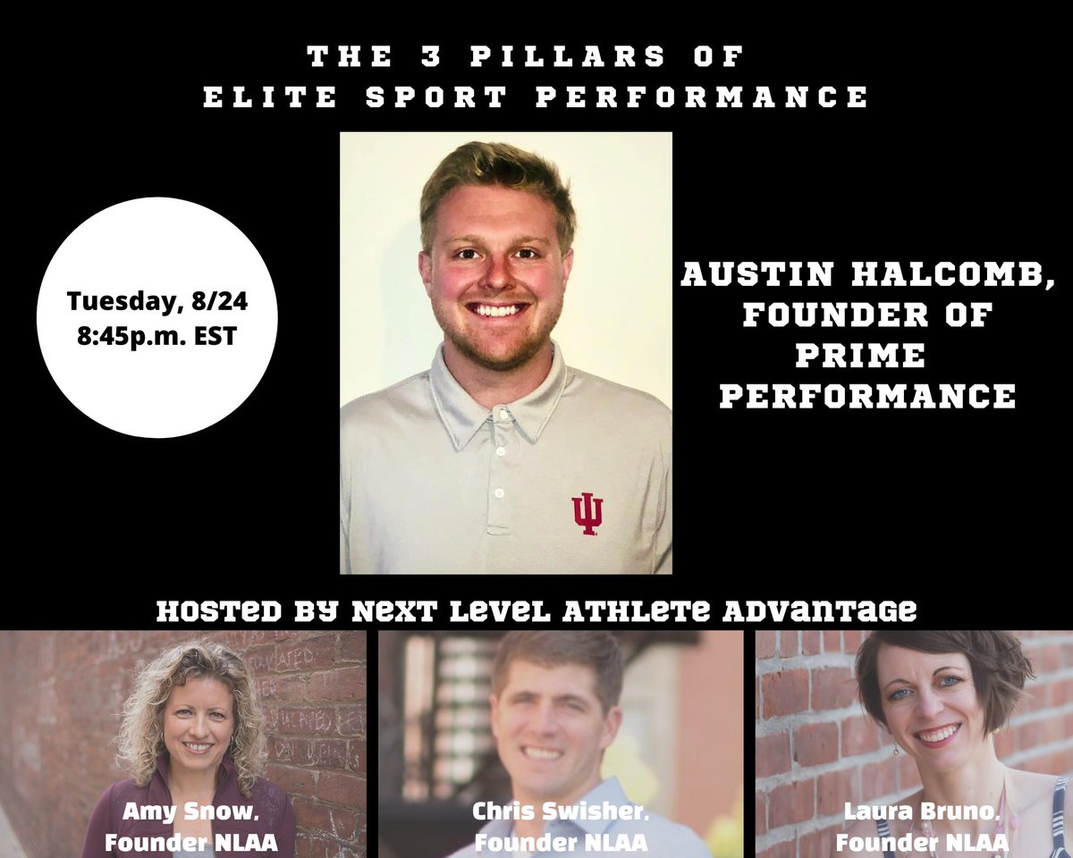 Next week is part 2 of our mental health series, &amp; we have another amazing guest. 

Austin Halcomb. a Sport &amp; Performance Psychology Consultant &amp; Owner at Prime Performance, will talk about the 3 pillars of elite sport performance.

Register here: register.nextlevelathleteadvantage.com/webinar-regist…