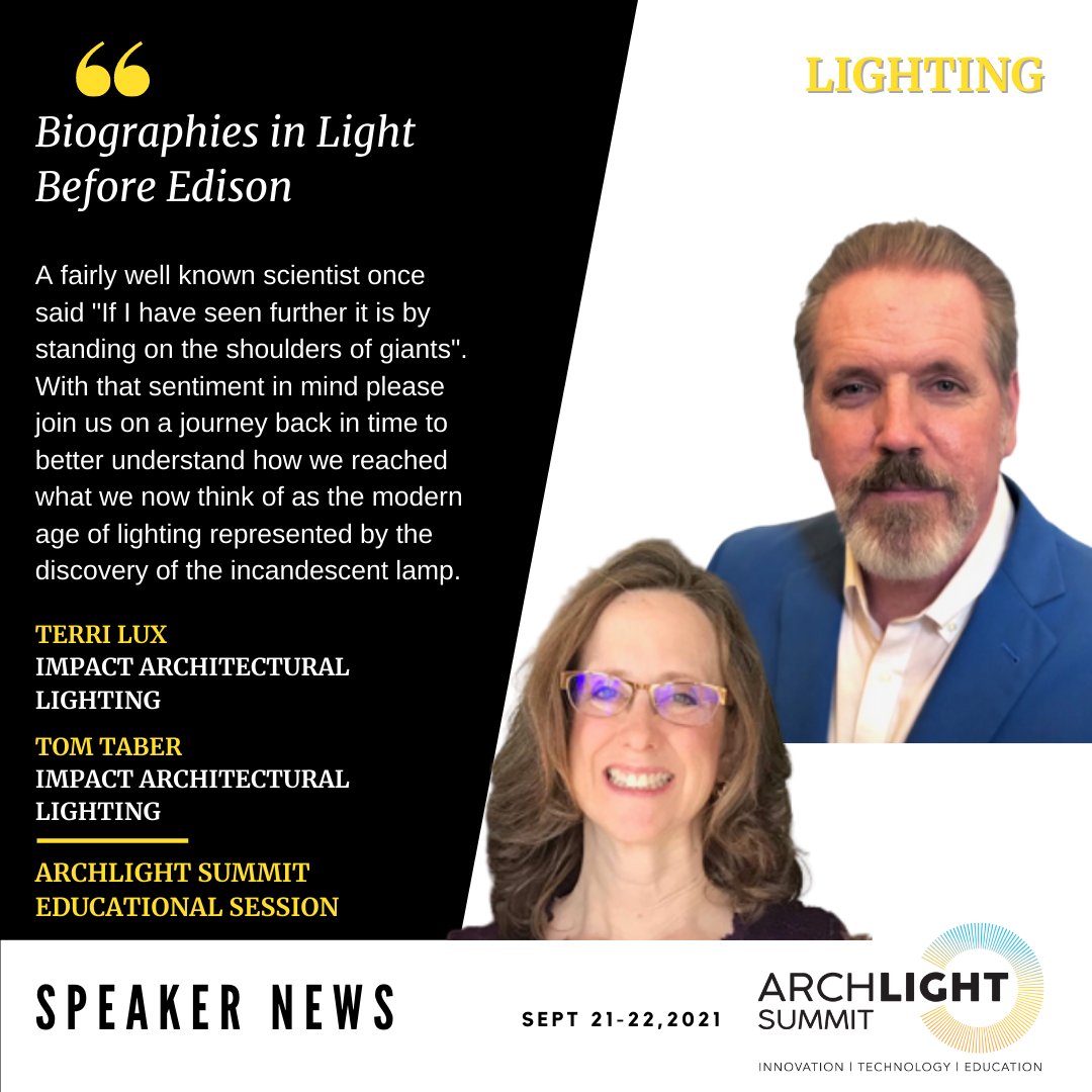 Tom Taber and I are extremely honored to be presenting at #ArchLIGHTSummit in Dallas in September. We are so excited to bring this fabulous program to a broader audience! It is widely acclaimed by Lighting Geeks and Emerging Professionals alike. archlightsummit.com/attend
