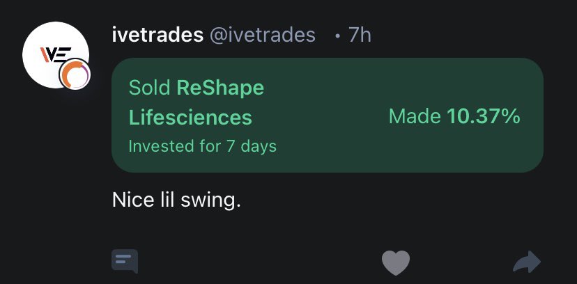 petersapps's tweet photo. Tried out @public and it’s a pretty cool app. Had success trading a few stocks, plus the social aspect is dope!

$RSLS, $IINN, $EJH ez money🔥 https://t.co/xkBD4JMyTz