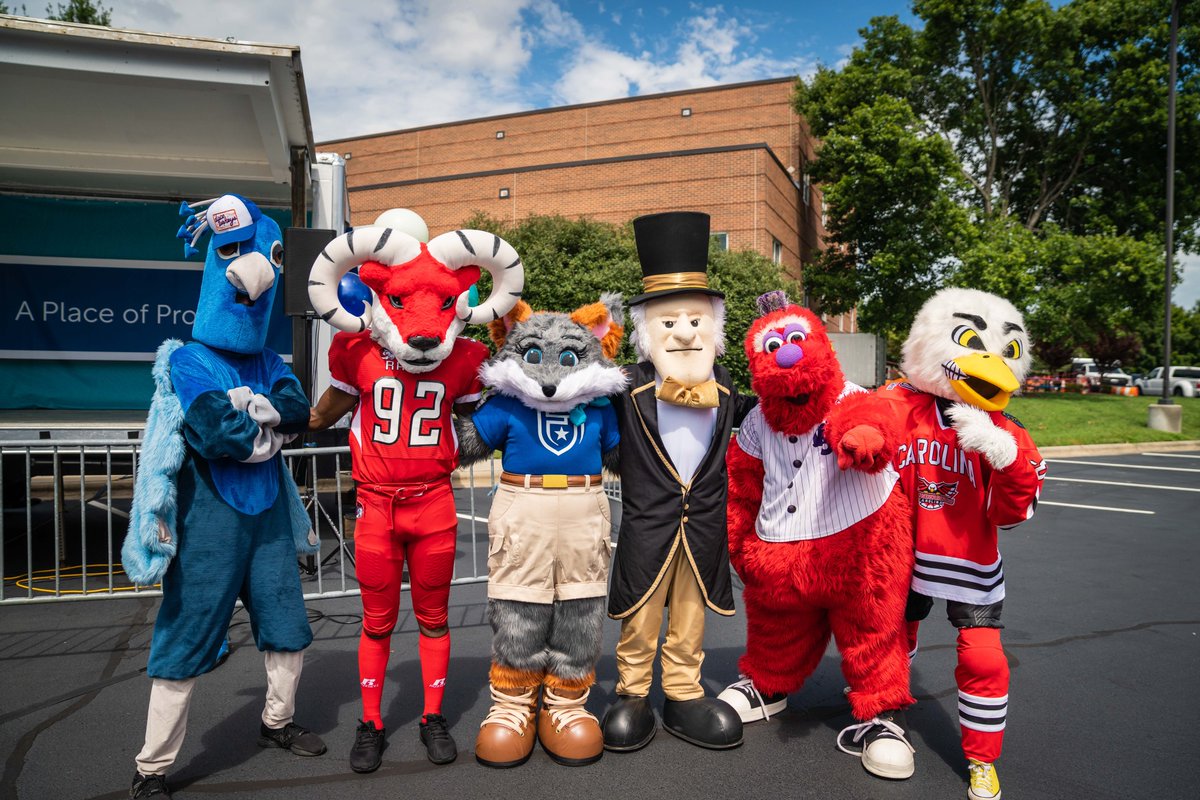 ForsythTechCC's tweet photo. INTRODUCING BLAZE THE GRAY FOX, Forsyth Tech's Official Mascot! 🔥💙🦊🥾 She is SO fierce and ready to blaze the trail!  A special thank you to all our mascot friends who came out to welcome her to Winston-Salem! You boys rock!! #BlazeYourTrail #BlazeOn #aplaceofpromise https://t.co/DPGJqeN0r4
