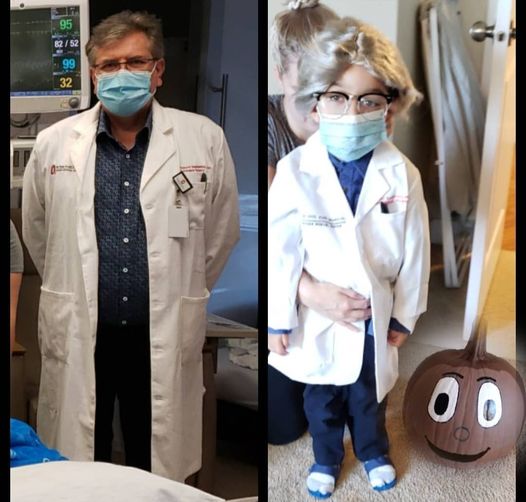 JuJu was treated at with gene therapy at #OSUWexMed by @KrystofB to help his AADC deficiency, a genetic disorder. What better way to honor your hero than dressing up as him? 😍