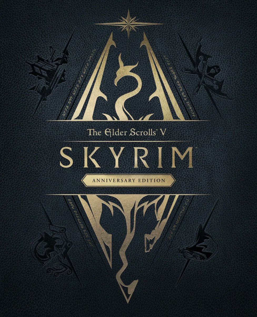 XboxStudio's tweet photo. Se anuncia The Elder Scrolls V: Skyrim - Anniversary Edition 

 - Actualización gratuita de Xbox Series X | S de próxima generación (Propietarios existentes)
 - 500 piezas únicas de contenido del Creation Club,
 - disponible en Xbox Game Pass https://t.co/E1N7j7kUgQ
