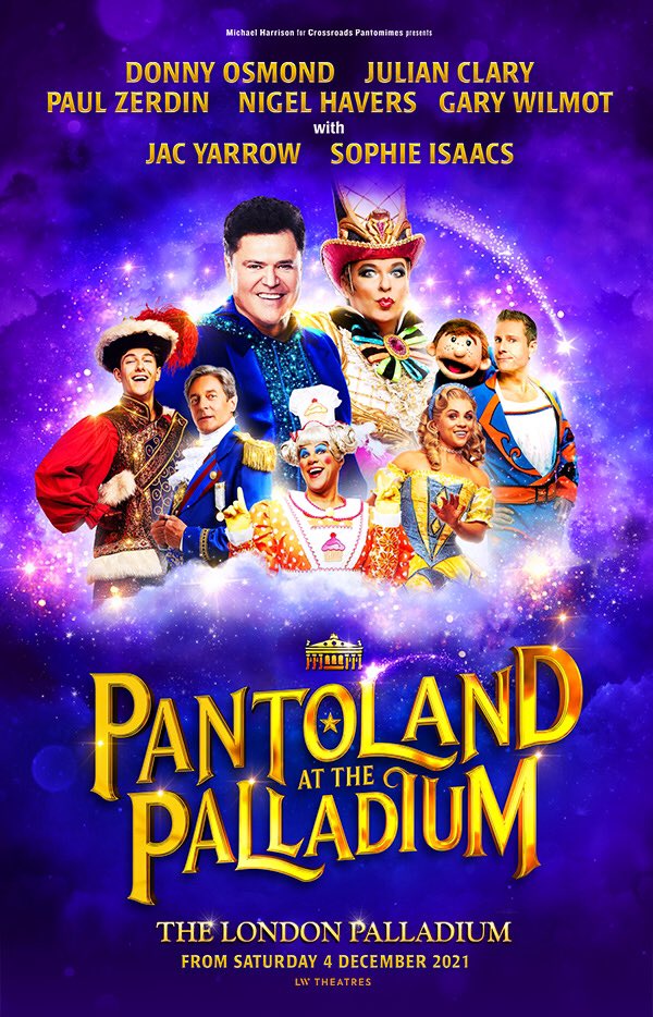 Crazy Horses: @donnyosmond will join in the laughter with @JulianClary @paulzerdin @NigelHaversUK @garywilmotactor @jacyarrow & @sophie_isaacs_ in Pantoland at the @LondonPalladium from December 4.Public sale from Aug24 .Check palladiumpantomime.com re priority bookings .4/4.