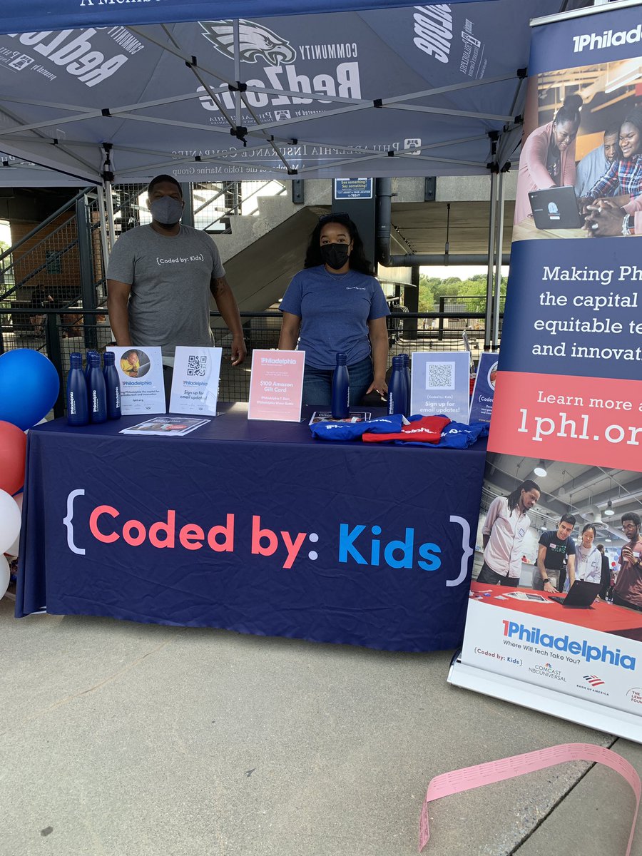 _codedby's tweet photo. Are you at the Philadelphia Eagles game today? Come check us out at the Community Red Zone for your chance to win an Amazon gift card and 1Philadelphia swag! @1phltech @philadelphiaeag @codedbykids @ComcastPhillyNJ #1philadelphia #whynottech https://t.co/492CZ2TA1n