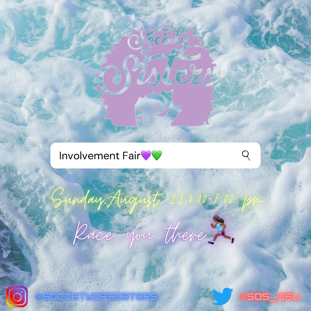SOS_OSU's tweet image. It’s that time of the year again!!’ Come chit chat with your fave SOSisters and see what you can expect from us this year 💚💜 4-7 pm on the oval!!!! 🤩