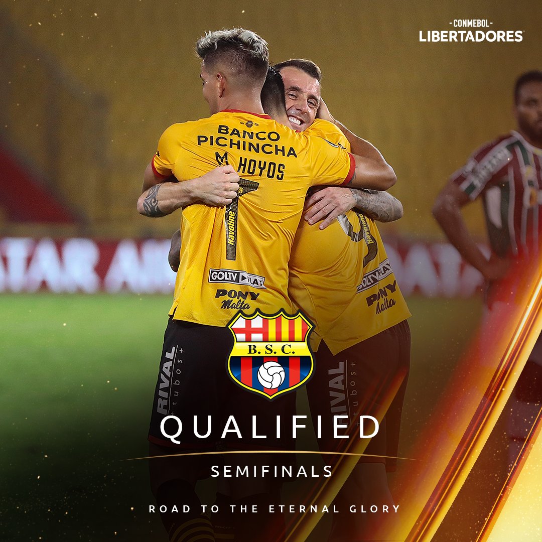 TheLibertadores's tweet photo. 🟡🇪🇨🏆 @BarcelonaSC are back in the CONMEBOL #Libertadores Semifinals! https://t.co/SsFLBbPTqi