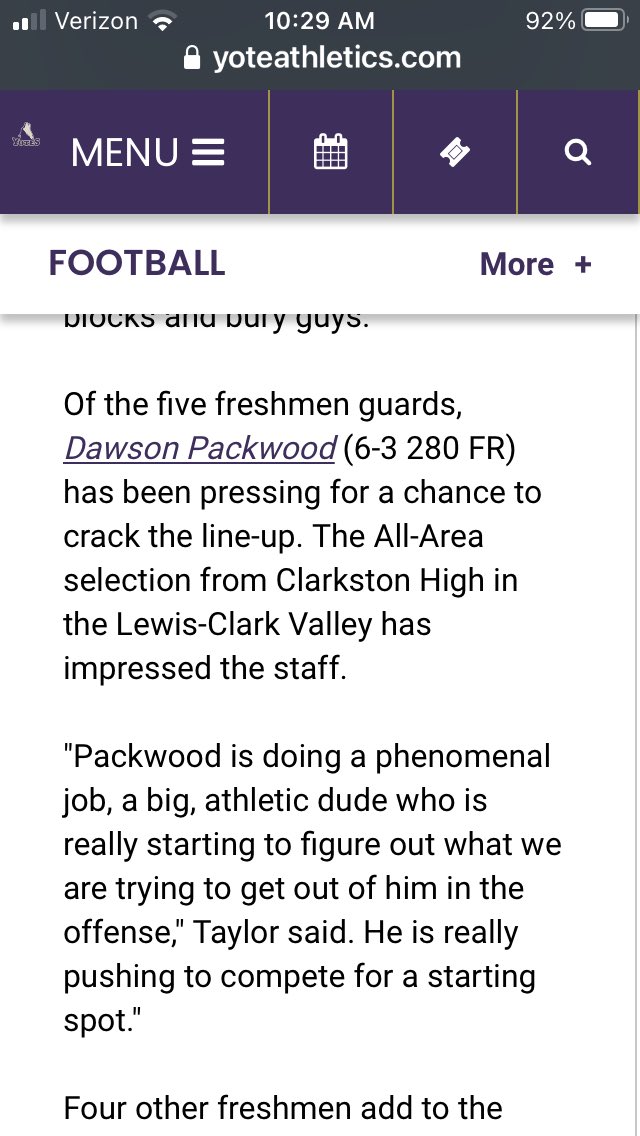 BWood135's tweet photo. Keep Grinding DPACK!!! Do what you do!! @PackwoodDawson @CoyoteAthletics @YotesFootball https://t.co/AVYyW9hgNC