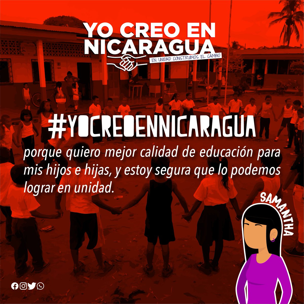 MovimientoMAD's tweet photo. #YoCreoEnNicaragua, porque quiero mejor calidad de educación para mis hijos, y estoy segura que lo podemos lograr en unidad.
#YoCreoEnNicaragua #YoCreoEnVos #NicaraguaResiste #YoSoyNicaragua #AlzoMiVozPorNicaragua #SomosMAD https://t.co/Y7afoFm1vY