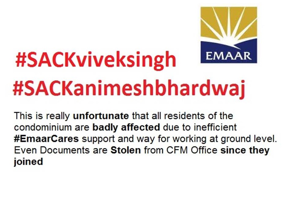 The news says irrespective of cost, the maintenance service managed by <a href="/EmaarCares/">EmaarCares</a> (CFM #viveksingh) is pathetic! Poor Water, Lame Excuses, Threatening Language by CFM Team to #residents .   Seems No plan to sack these people by #EmaarInternational  #Repost <a href="/mohamed_alabbar/">Mohamed Ali Alabbar محمد علي العبار</a>