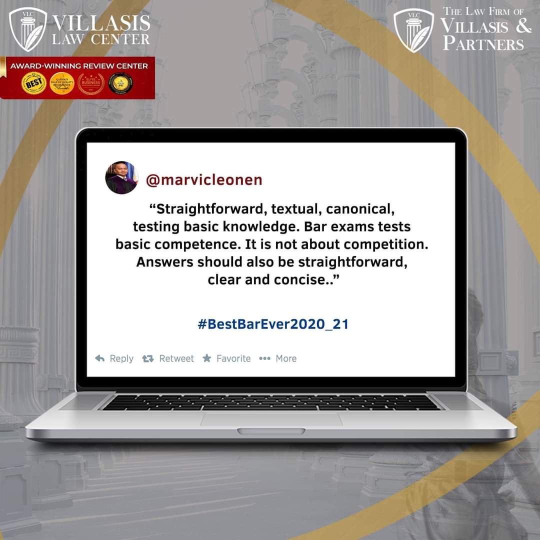 VLCBarReview's tweet photo. Worried about how the November Bar Exams will be? Justice Leonen has this to say about the #BestBarEver2020_21
Also, ease your worries by preparing well. Final slots are available for our #MockBar that will begin on Aug. 22. Message us if you still wish to enroll! #TogetherWECan https://t.co/iEY1WcgiSl