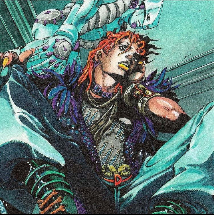 Brød redaktionelle drikke DAILY JOJO ART on Twitter: "Day 37 This Dio's illustration was made by  Araki his light novel Jojo's Bizarre Adventure Over Heaven (2011) My  opinion: The colors and design of The World