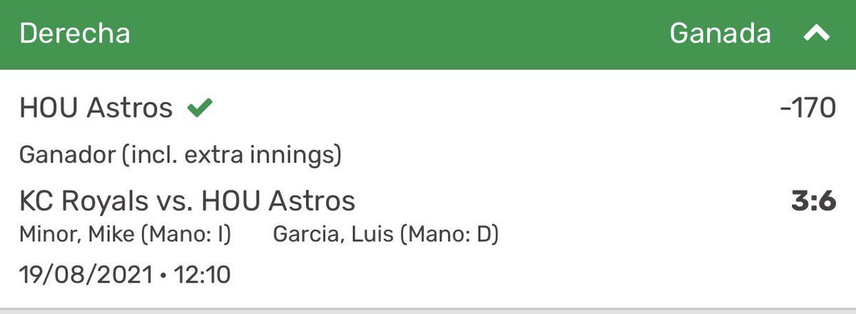 CONWIPICKSS's tweet image. MLB⚾️

Nos fuimos 1-1 en los picks del grupo raza 😶

Astros ML✅
Phillies -1❌

#GamblingTwitter #MLB #FreePick