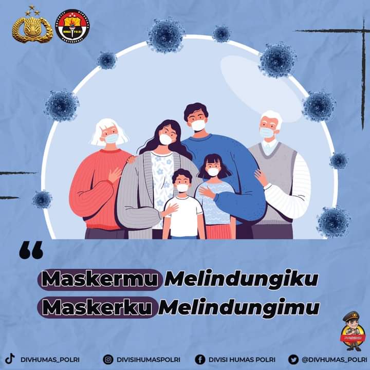humaskintap's tweet photo. Memakai masker di kala pandemi adalah protokol tetap kesehatan yang harus dijalani agar terhindar dari virus Covid-19. Dengan memakai masker tidak hanya melindungi diri sendiri, namun juga orang lain loh. Ayo, jaga kesehatan bersama dengan memakai masker! https://t.co/6IV8Opq8fu