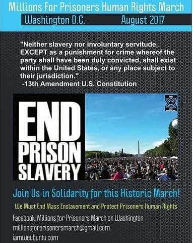 JailLawSpeak's tweet photo. MILLIONS FOR PRISONERS HUMAN RIGHTS MARCH: Remembering Jailhouse Lawyers Speak organizing with I Am We Prisoners Advocacy Network @MillionsForPri1
--  a modern day Abolitionist gathering to address the 13th Amendment slave clause! This was a big deal to JLS
 #prisonershumanrights https://t.co/nz7NTgK65H