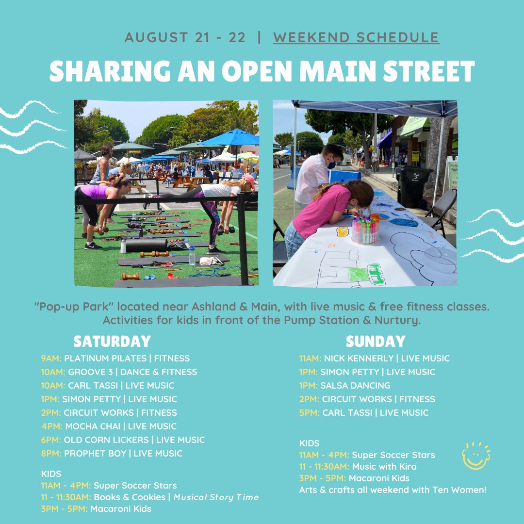 Main Street will be car-free this weekend btwn Hill and Kinney Streets for Sharing an Open Main Street! More Info: ow.ly/K9cZ50FUv8L  Latest <a href="/lapublichealth/">LA Public Health</a> Tips:  Get vaccinated, stay home when sick, and wear a mask that fits. #BuyLocalSM #SantaMonicaShines <a href="/MainTweetSM/">Main Street MSBIA</a>