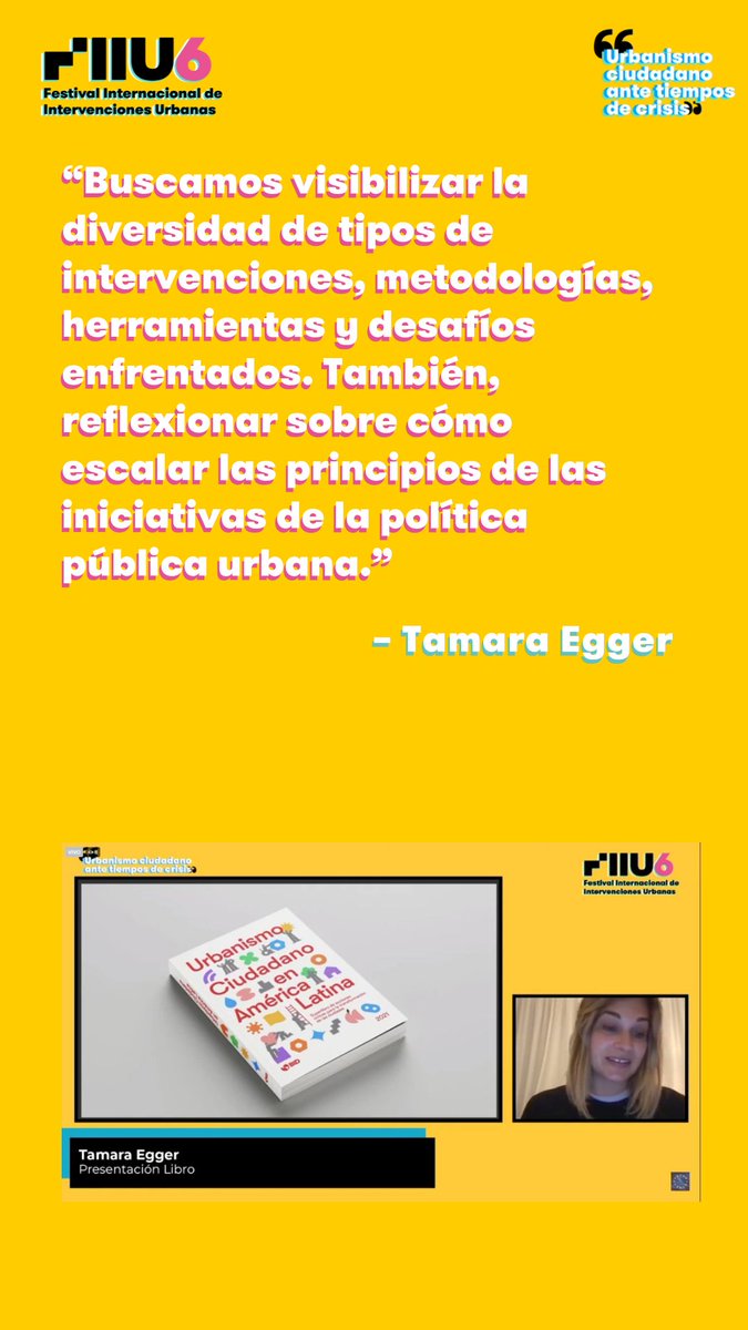 Palabras de Tamara Egger <a href="/EggTamara/">Tamara Egger</a>, docente en el “Magíster de Ciudades Integradas” de la Universidad Viña del Mar, durante el #FIIU6
 
Inscríbete al FIIU6 aquí: bit.ly/inscripcionFII…

Sigue la transmisión: 
Youtube: youtube.com/channel/UCowcY…
Facebook: facebook.com/OcupaTuCalle