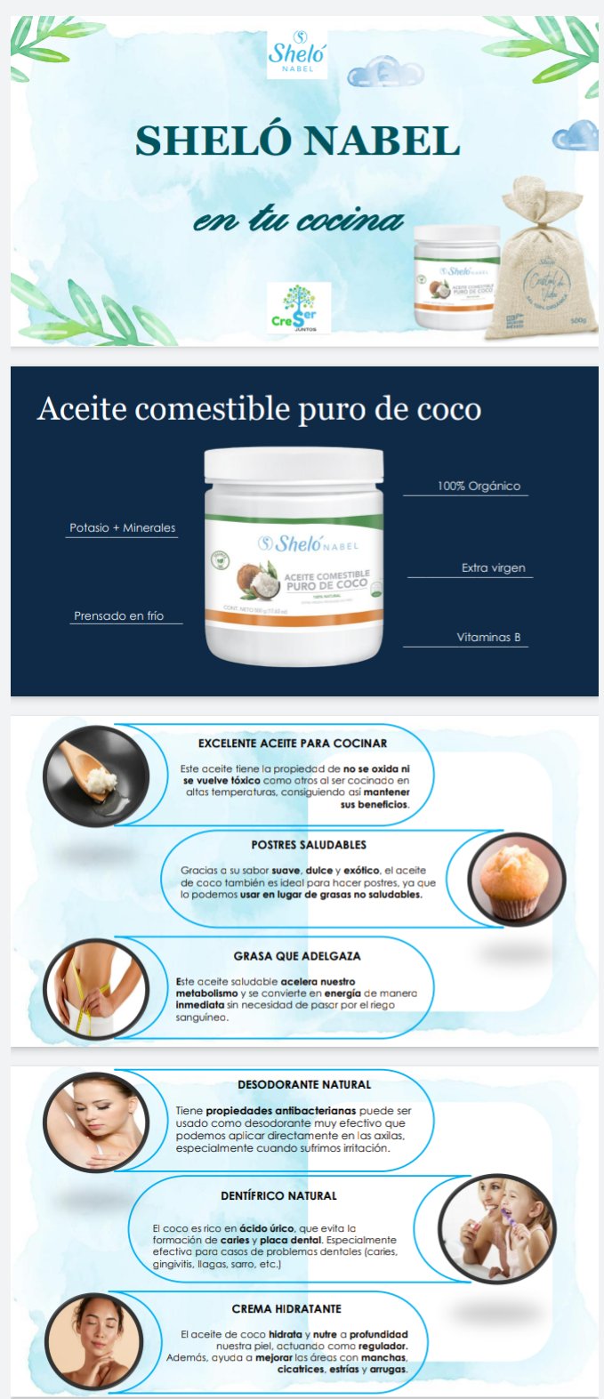 Aceite Comestible de Coco • Sheló Nabel