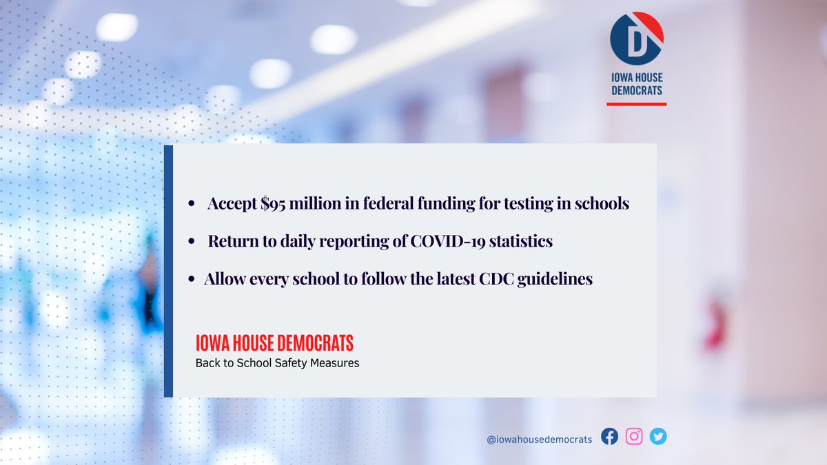 With #COVID cases up 71% in the last 2 weeks, we need some common sense and leadership. @IAGovernor should do these three things to keep kids safe in school #ialegis