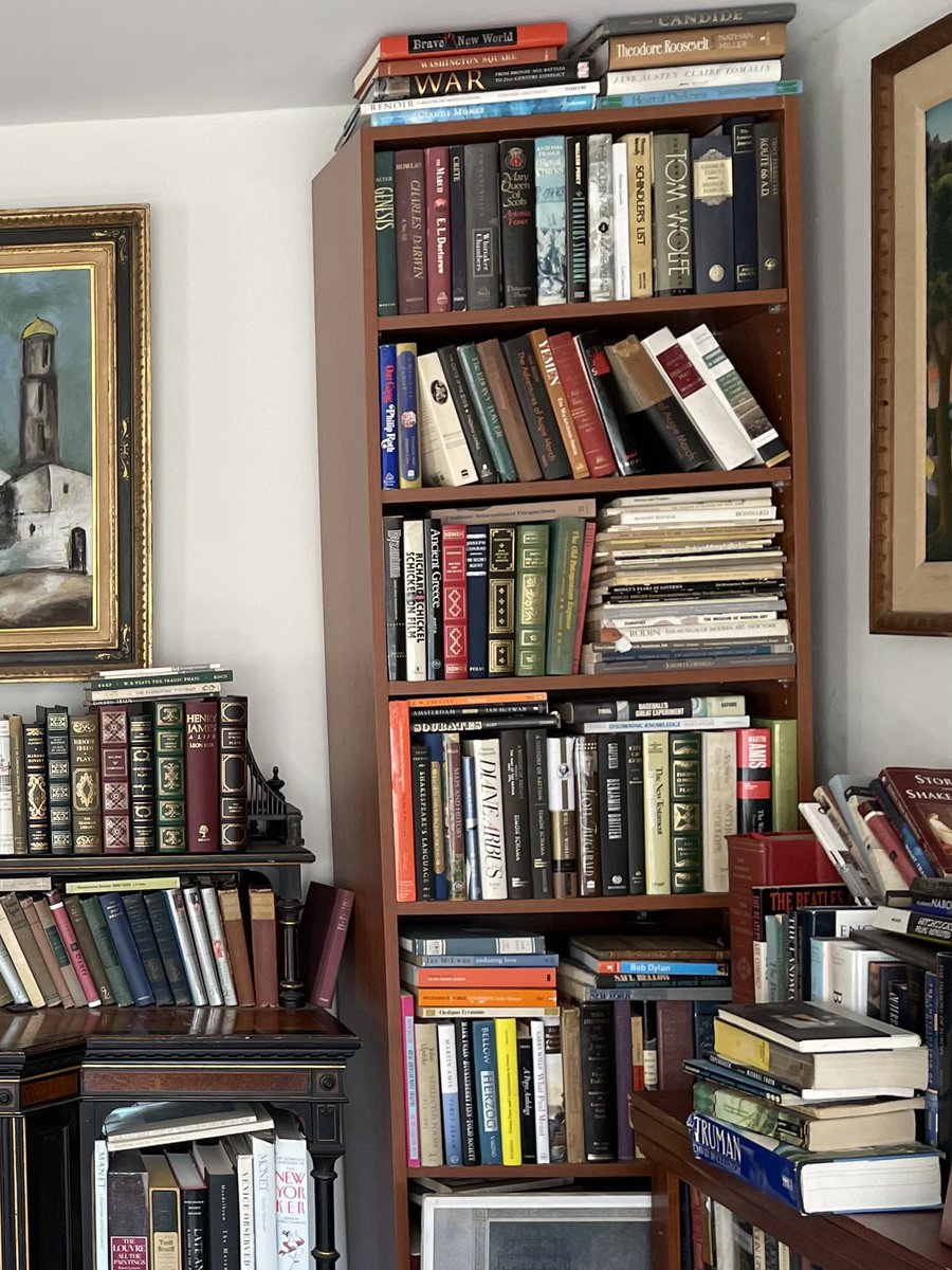 lzneedle's tweet photo. Anybody want books? I’m talking thousands of books. Please come take whatever you want. Rare books, first editions, leather bound Franklin editions, folio classics. 86 copies each of Joyce, Nabokov, Roth…. So many fucking books, please come take some books https://t.co/esFv87xQn0