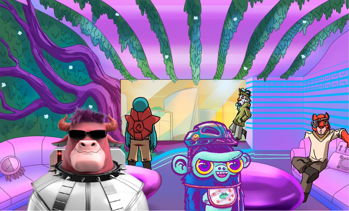 🎉Giveaway!! 🎉

We invited over two friends who also went to space &amp; showed them our living room on Ayllu 🛋️

Therefore we're giving away 1 <a href="/SpacePoggersNFT/">SPACEPOGGERS.ETH</a> &amp; 1 <a href="/AstroFrensNFT/">AstroFrens</a>😍

To-Do
➡️ Join Discord discord.com/invite/goldenv…
➡️ Follow us, RT, Tag 3 friends

Runs 24h #NFTGiveaway