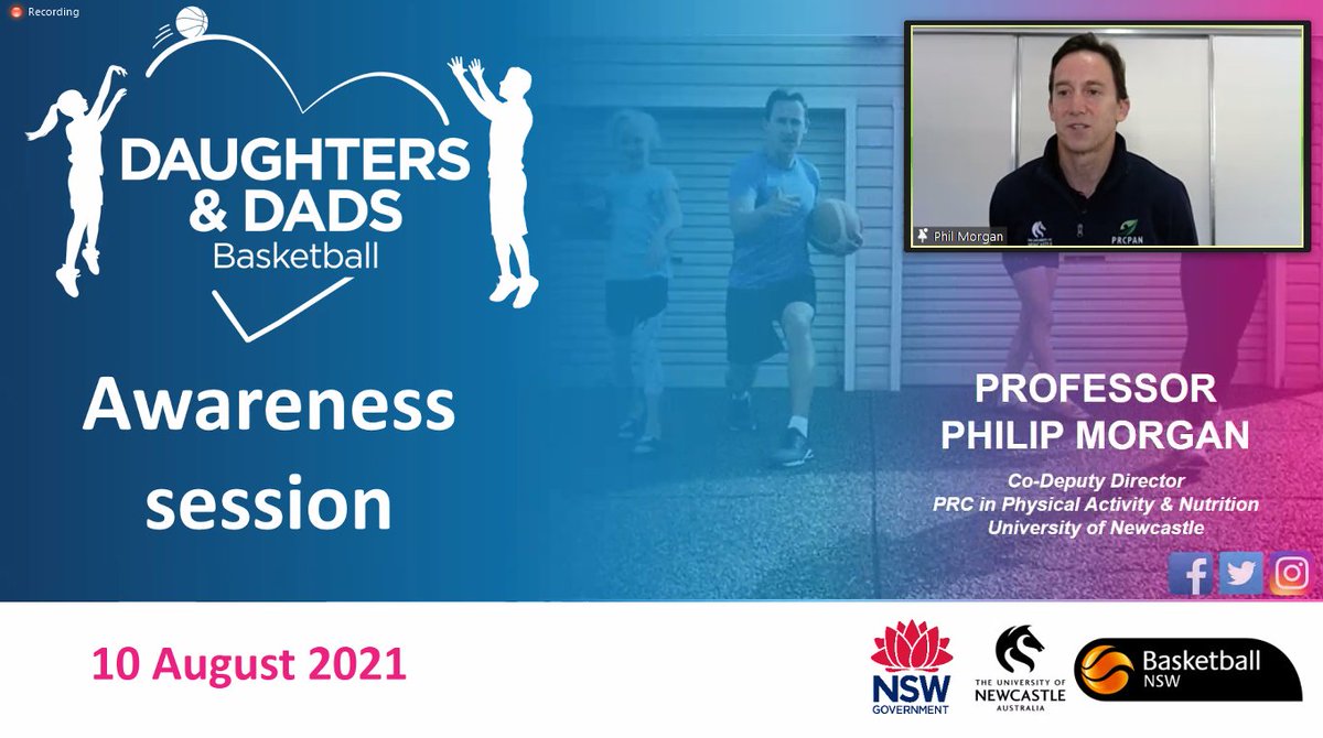 DaughterBBall's tweet photo. Zoom Zoom🖥️
​
​Chief investigator, Prof Phil Morgan builds awareness through @BasketballNSW on the @FIBAWWC legacy program - Daughters &amp; Dads Basketball 🏀 ✨ 
​.
​.
​.
​For all updates on this exciting partnership🤝 follow @DaughterBBall 

#WeareNSW #HerSportHerWay #Iamgirl https://t.co/YzOtXDATqr