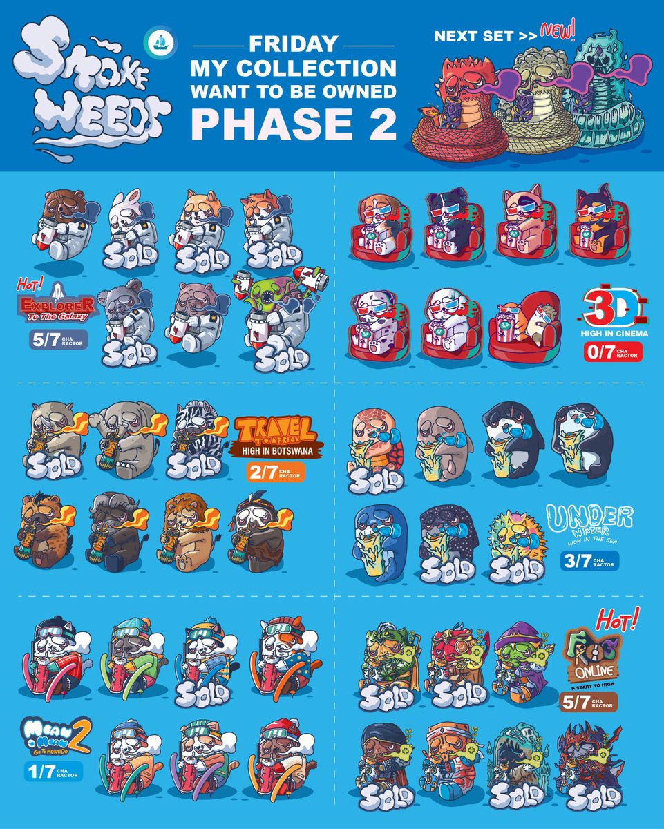 SWeeddss's tweet photo. FRIDAY RECOMMEND PHASE 2 / 6 SET
SET  7 FINAL SET PHASE 2 COMING SOON
CONTIUNE PHASE 3    4    5 >> 
I LOVE MY COLLECTION HAPPY TIME DRAWING

DROP NOW OPENSEA
https://t.co/GkZpM0U3p7

#nftcollector #NFTCommunity #NFTdrops #OpenSeaNFT #NFTartist #NFTs https://t.co/bnvhepp9jZ