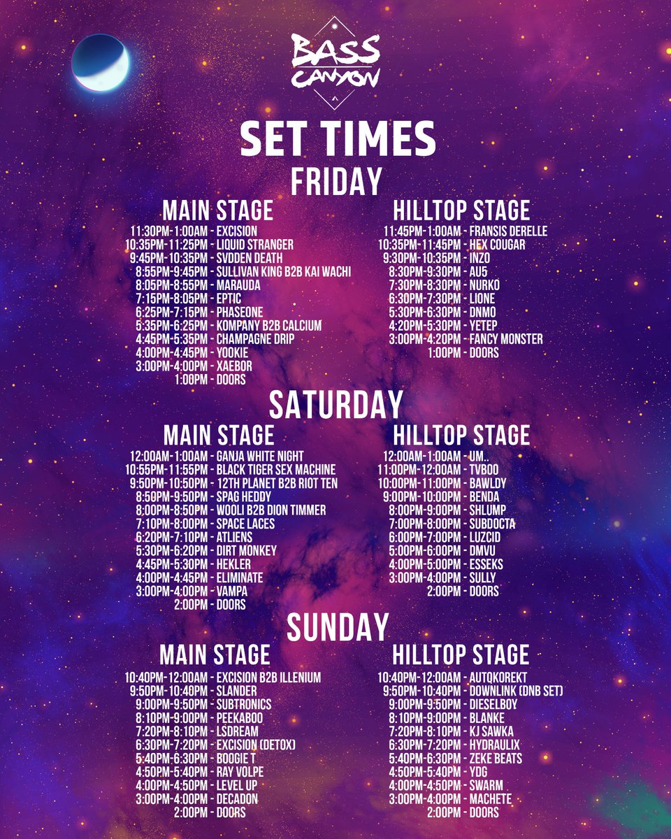 Bass Canyon 2021 lineup