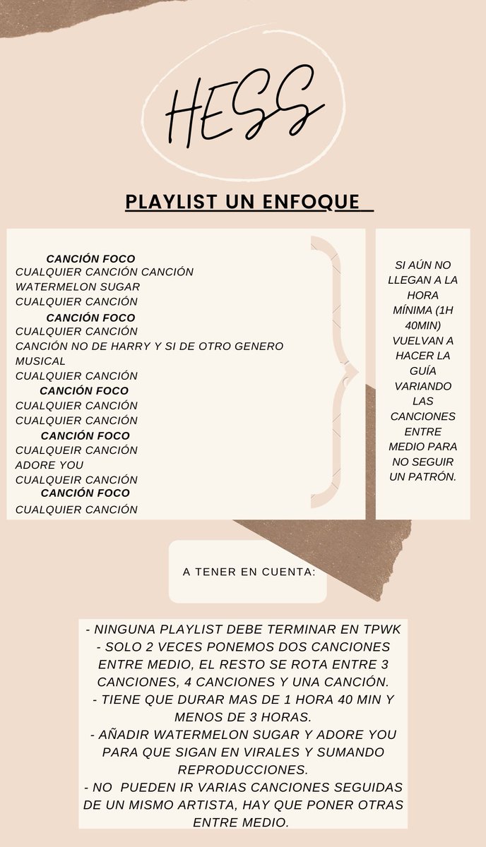 — Información de PLAYLIST. 

¿Cuánto deben durar las playlists? ¿Cómo tiene que ser mi playlist de UN enfoque? ¿Cuántas canciones se ponen entre medio de las foco?👇👇