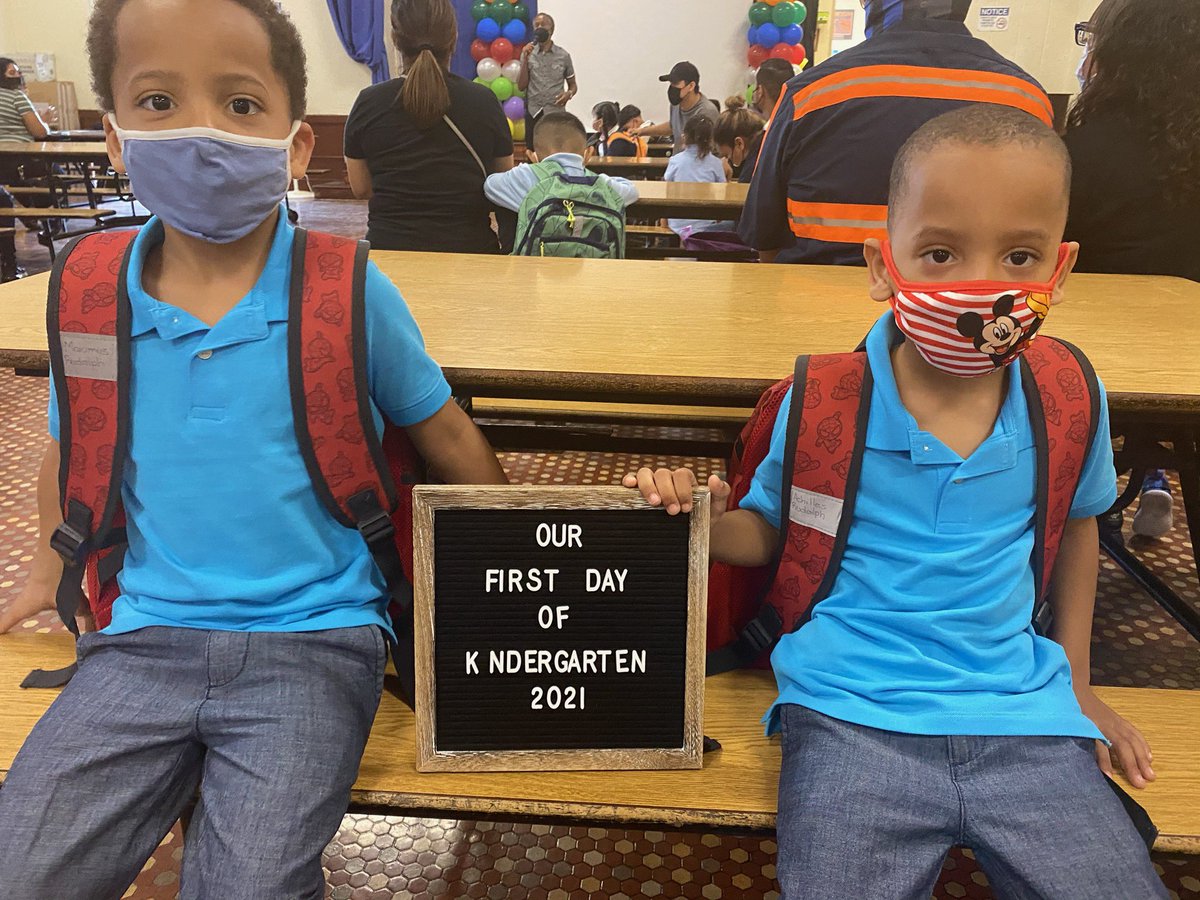 AuthenticJMD's tweet photo. Our Why~~ @ComptonUnified @ShannonMSoto @mrmicahali #Twins #FirstDayPhoto #Kindergarten https://t.co/xRMmOnbboa