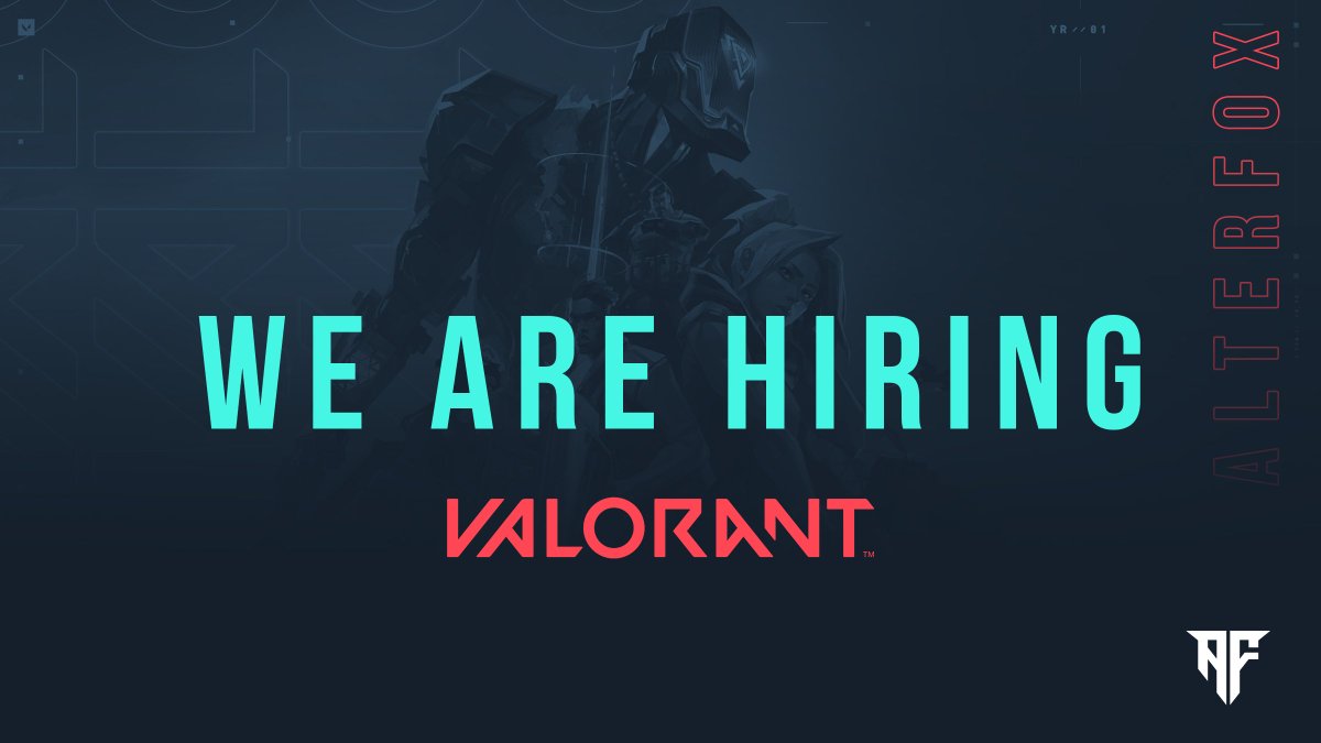 AlterfoxEsports's tweet photo. AlterFox Esports is looking for two players

What are we looking for? - Sentinel - controller  -Sova player and/or someone with IGL experience , A flexible agent pool is ideal.

Are you interested or have any questions? please contact us on discord at s1x#4596 https://t.co/RexxxOvBV1