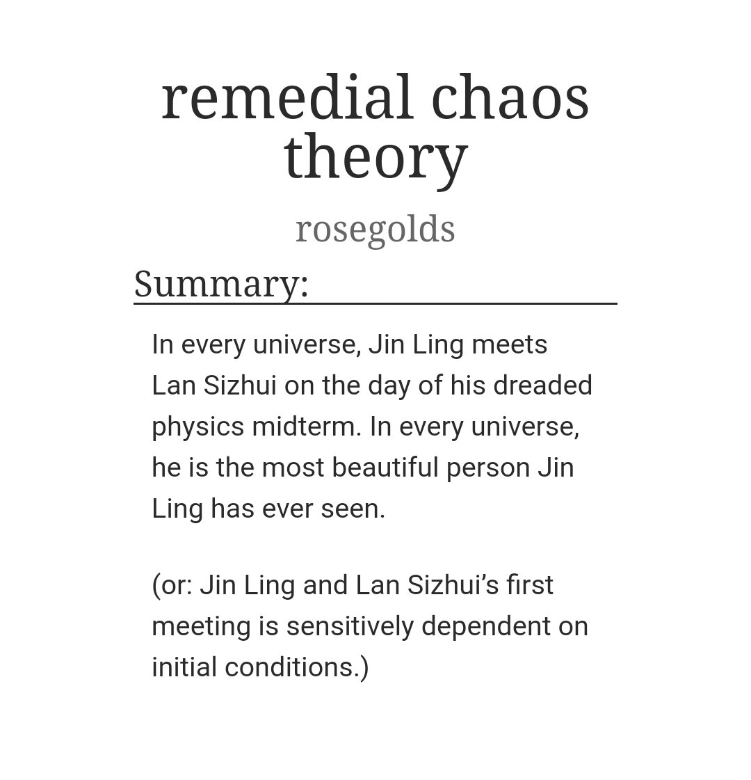 silverkihyuk's tweet photo. 🪐 remedial chaos theory 

🪐 zhuiling (lan sizhui/jin ling)
🪐 6.4k, rated T
🪐 modern, college au
🪐 their first meeting, across four parallel universes 

link in next tweet! ⬇️ https://t.co/RapDsMrC9e