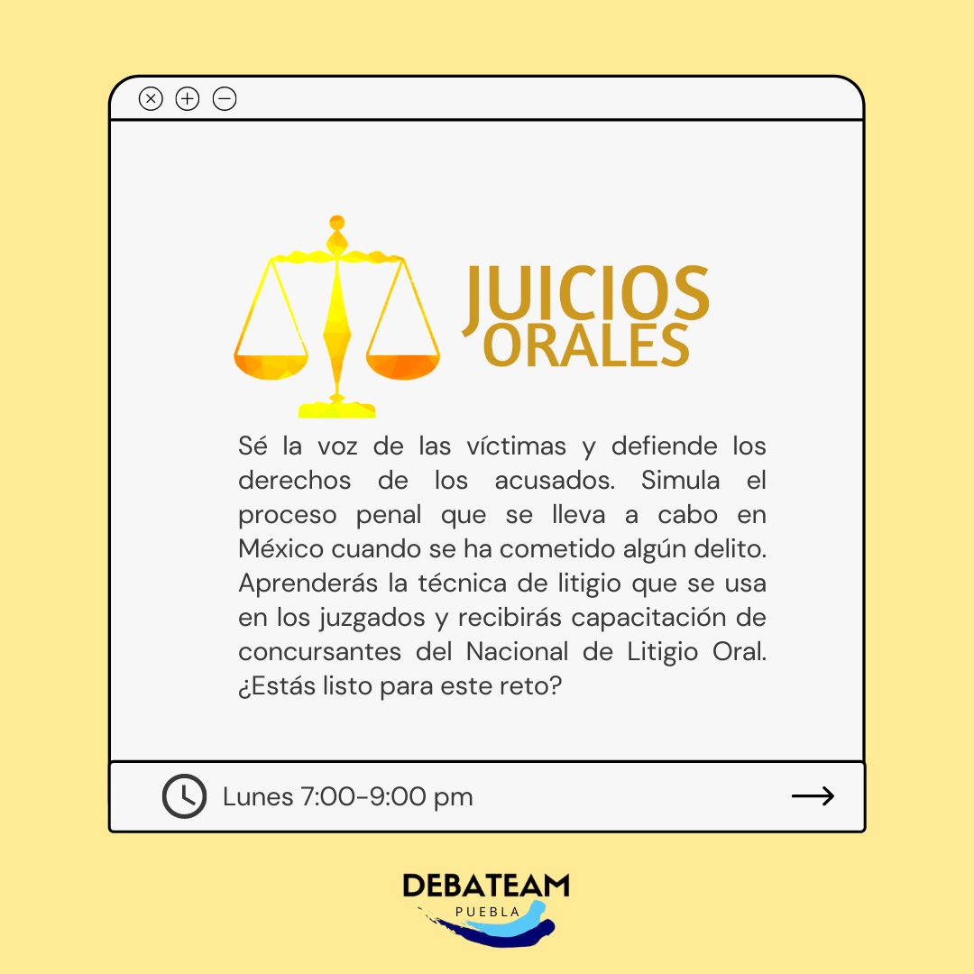 debateam's tweet photo. ¡El semestre ya comenzó! Te presentamos los de debate y los horarios ⏰  que se establecieron para este periodo. 

No te quedes fuera…

¡Te esperamos! 👀 

#Debate #Convocatoria #DebaTeam #TecPue https://t.co/RPQ6cjiObo