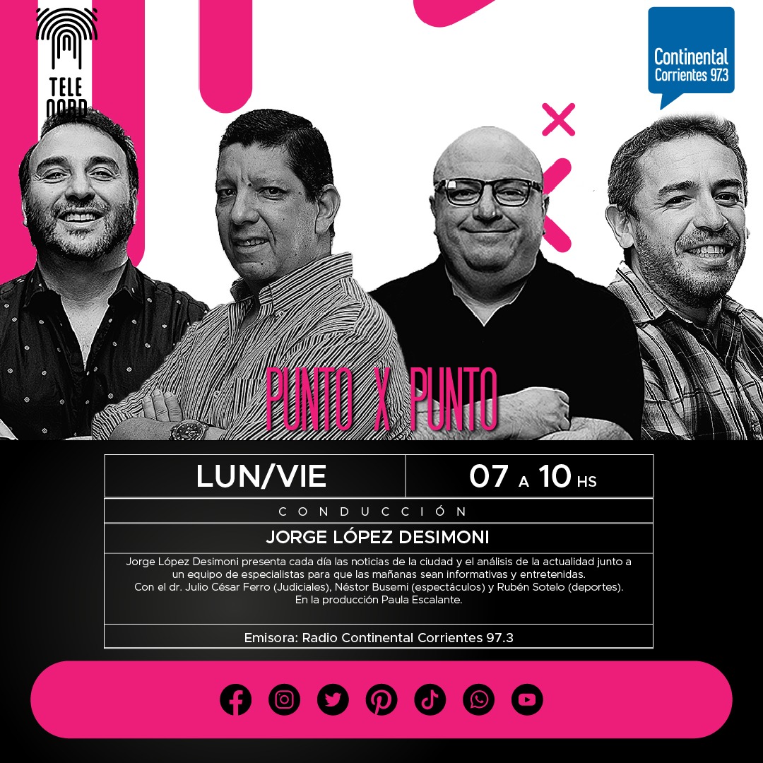 nordcontinental's tweet photo. Ya llega @puntoxpuntoctes. De 7 a 10hs, con la información que querés escuchar @JDesimoni @RuloSotelo @nestorbusemi Julio Ferro y @Paulichi 

 #ContinentalCorrientes
Escuchanos en la 97.3
Miranos en vivo por https://t.co/yBMYCwc14f
@telenordctes https://t.co/hGCxgTnlNA