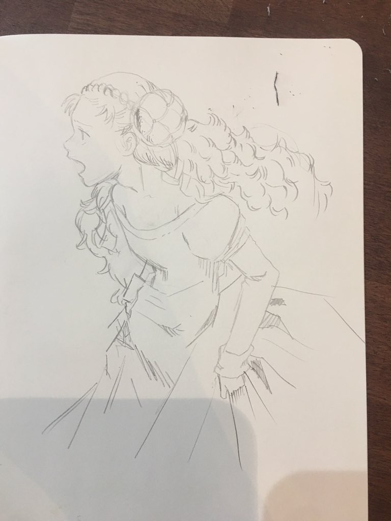 Reading Witch Hat Atelier and doodling at work 
