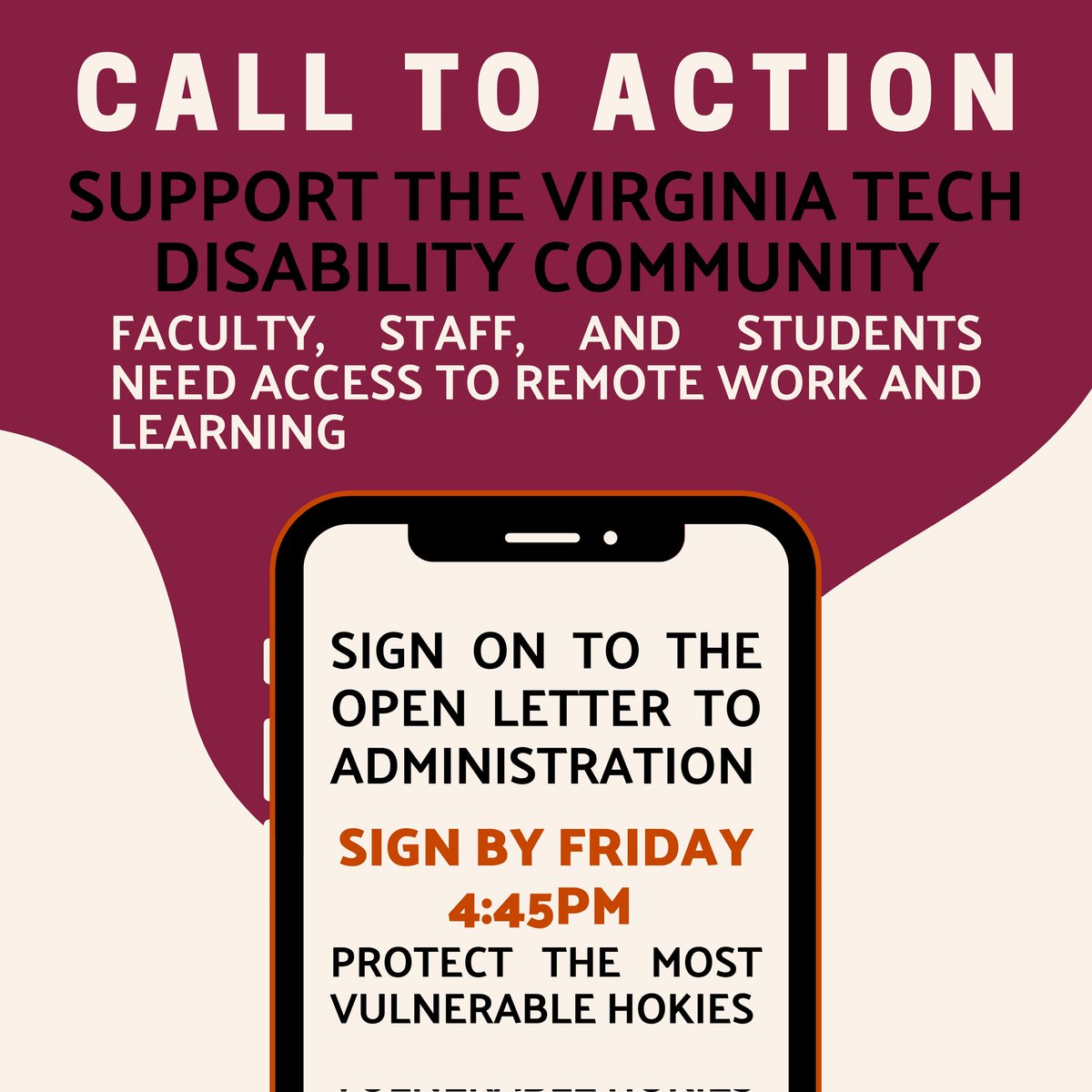 VTGPSS's tweet image. The GPSS Executive Board fully endorses this open letter to VT administration regarding access to remote work and learning. We ask that you read and considering signing the letter in solidarity with the Disabilty community. 
docs.google.com/document/d/1BF…