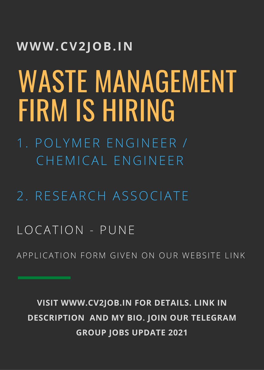 SushilWankhed86's tweet photo. #Nowhiring 20/08/2021
#ProcessEngineer #PuneJobs #PUNE
Apply Now - https://t.co/dhEk7S9jQi
Join Telegram group -https://t.co/hdlzBbMkVD
#Freshers #EngineeringJobs #ChemicalEngineer #Polymerengineer #ResearchAssociate #WorldPhotographyday #HumanatarianDay #SSR #BTS https://t.co/ObIOmAFBAE