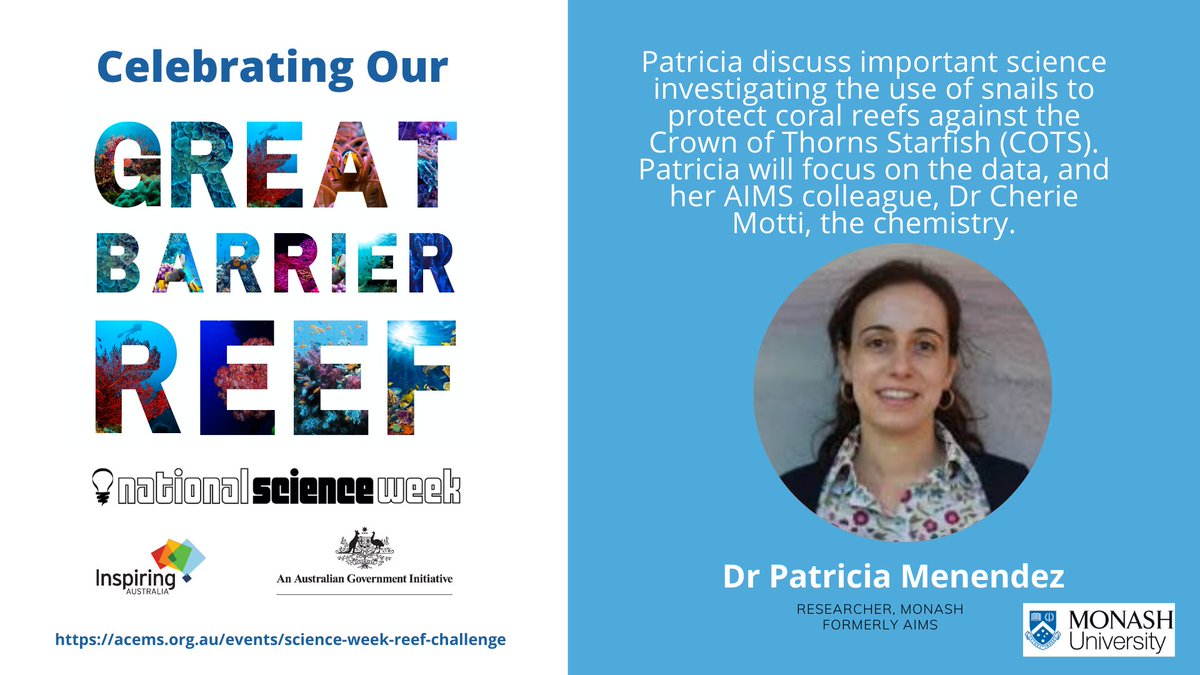 RandomSamplePOD's tweet photo. Multi-disciplinary scientists from @aims_gov_au  &amp; @ACEMathStats investigate if a marine snail🐌could help protect #GreatBarrierReef coral from #COTS over-eating it

@PM_maths will seek #data insights from key behavioural lab/reef experiments by @AIMS 
▶️https://t.co/bmGZui5TAC https://t.co/3PZiWd5z5s