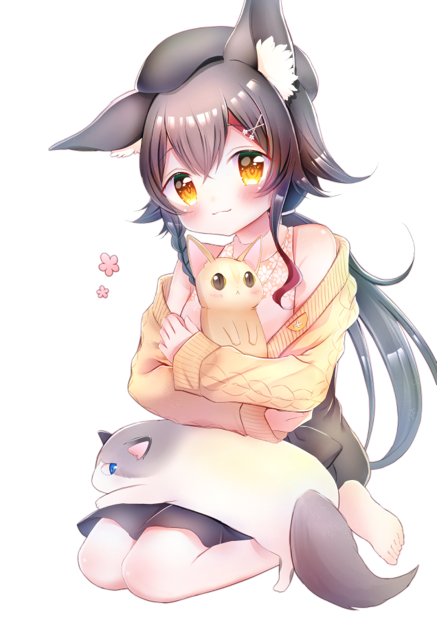 大神ミオ 「いつもの背景透過verです🌸
#みおーん絵 」|花咲ちゆ🐇🎨お仕事募集中(Vtuberさきちゅ)のイラスト