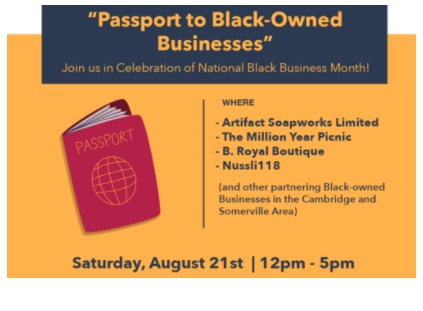artifactsoap's tweet photo. Celebrate National Black Business Month at Black-owned businesses around Cambridge and Somerville! 
I'm so happy to be doing a pop-up featuring my vegan soaps (12pm-5pm) at Nüssil118, 2259 Massachusetts Ave., Cambridge, MA 02140
For more info: https://t.co/uB6Iwv5lfI https://t.co/cLe8eYw4wN