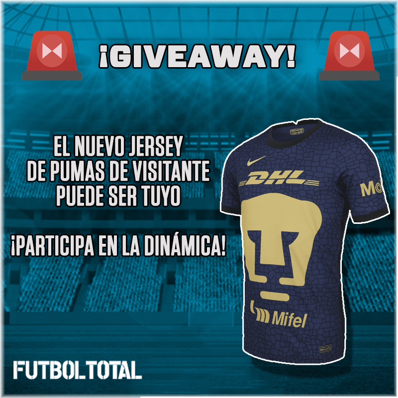 MXFutbolTotal's tweet photo. ¡NIKE Y FUTBOL TOTAL TE REGALAMOS EL JERSEY DE PUMAS! 😍🐾

Así podrías ganarlo (Abrimos hilo): 

-Sigue nuestra cuenta de Twitter.
-Da RT y Me Gusta a este tuit.
-Comenta aquí el resultado final de Pumas vs Puebla del domingo y en qué minuto oficial caerá el primer gol del juego https://t.co/DJBeazTuoS