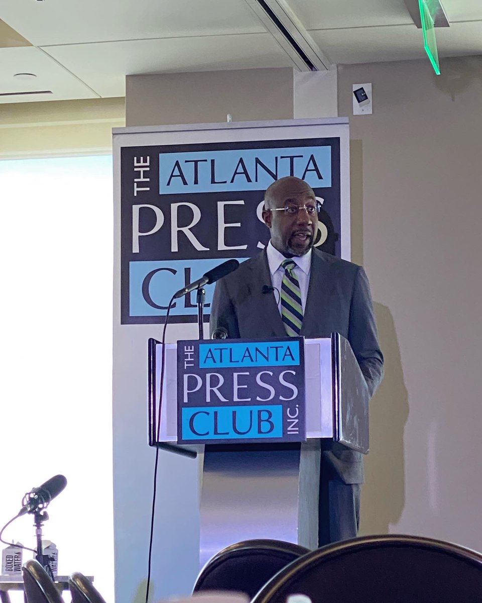 atlpressclub's tweet photo. Thank you to @ReverendWarnock and everyone who joined us today for the Newsmakers Series Event! #apcevents #atlantapressclub https://t.co/ZXQ0AjUihc