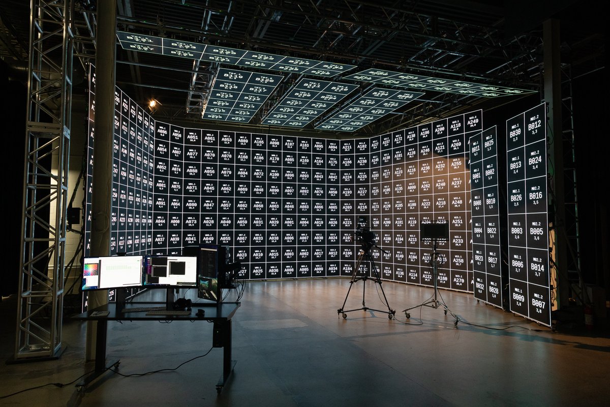 We hung part of our LED ceiling this week! It is astonishing how much it fills out the lighting and immediately integrates the subject. 🎥💡 #torontofilm #virtualproduction