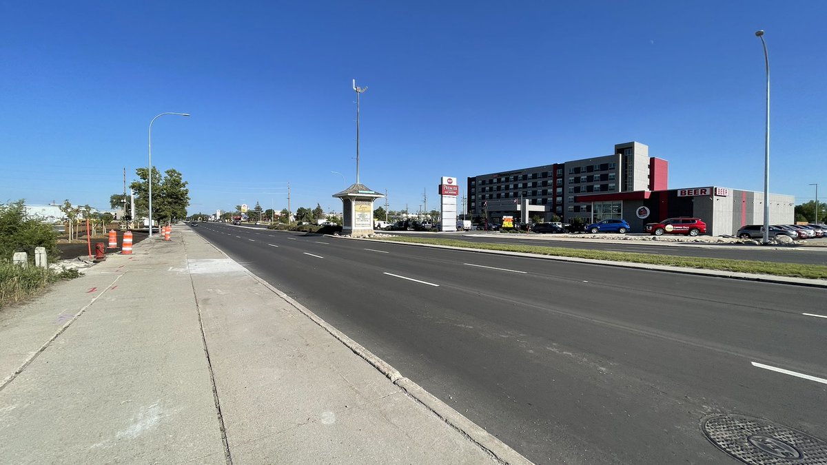 We rebuilt the street but just couldn’t find the room for bike lanes, trees or benches. It just wasn’t wide enough.