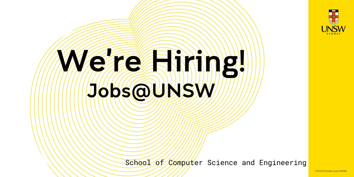 UNSWCOMPUTING's tweet image. We are recruiting a Lecturer/Senior Lecturer in Computer Science: Human Centered AI &amp;amp; Machine Learning

Lecturer $110,459 to $130,215 per annum + 17% super

Senior Lecturer $134,162 to $153,921 per annum + 17% super

Closing Sept 29th

external-careers.jobs.unsw.edu.au/cw/en/job/5028… #AI #MachineLearning