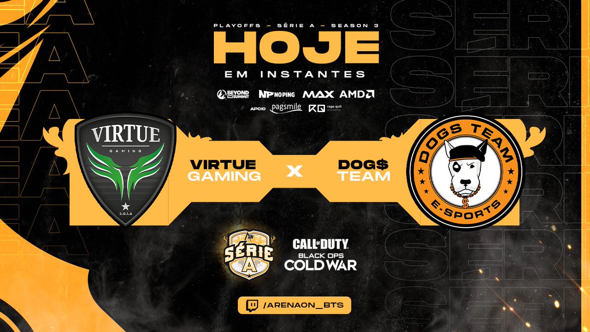 🏆 PLAYOFFS

Último jogo de <a href="/CallofDutyBR/">Call of Duty BR</a> por aqui!

Terceiro x Sexto colocado na fase regular!

Situações bem distintas, porém Playoffs muda tudo!

Os 🐶 irão crescer nesse game?

@VrT_Gaming 🆚 <a href="/DOGS_TEAM/">DOG$ TEAM E-SPORTS</a>

📺 Twitch.tv/ArenaOn_BTS
📍<a href="/BTSBrasilTV/">BTSBrasilTV</a>