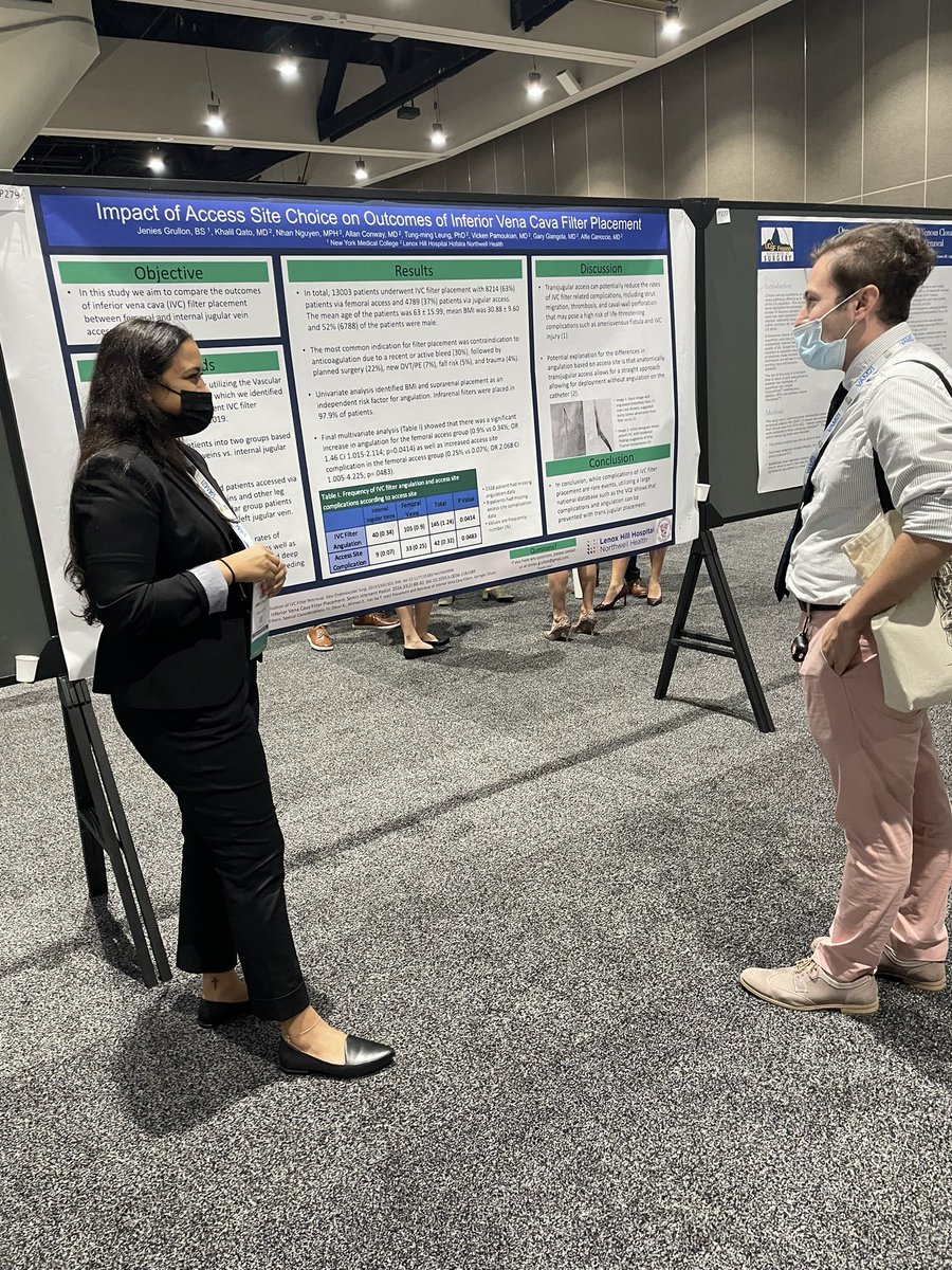 khalilqatoMD's tweet photo. PGY2 Prio Hossain and @nymedcollege MS2 Jenies Grullon presenting their research from @LenoxVascular at #VAM21 poster session. Well done! @VascularSVS @FutureVascSurgn https://t.co/acm9qcNQnY