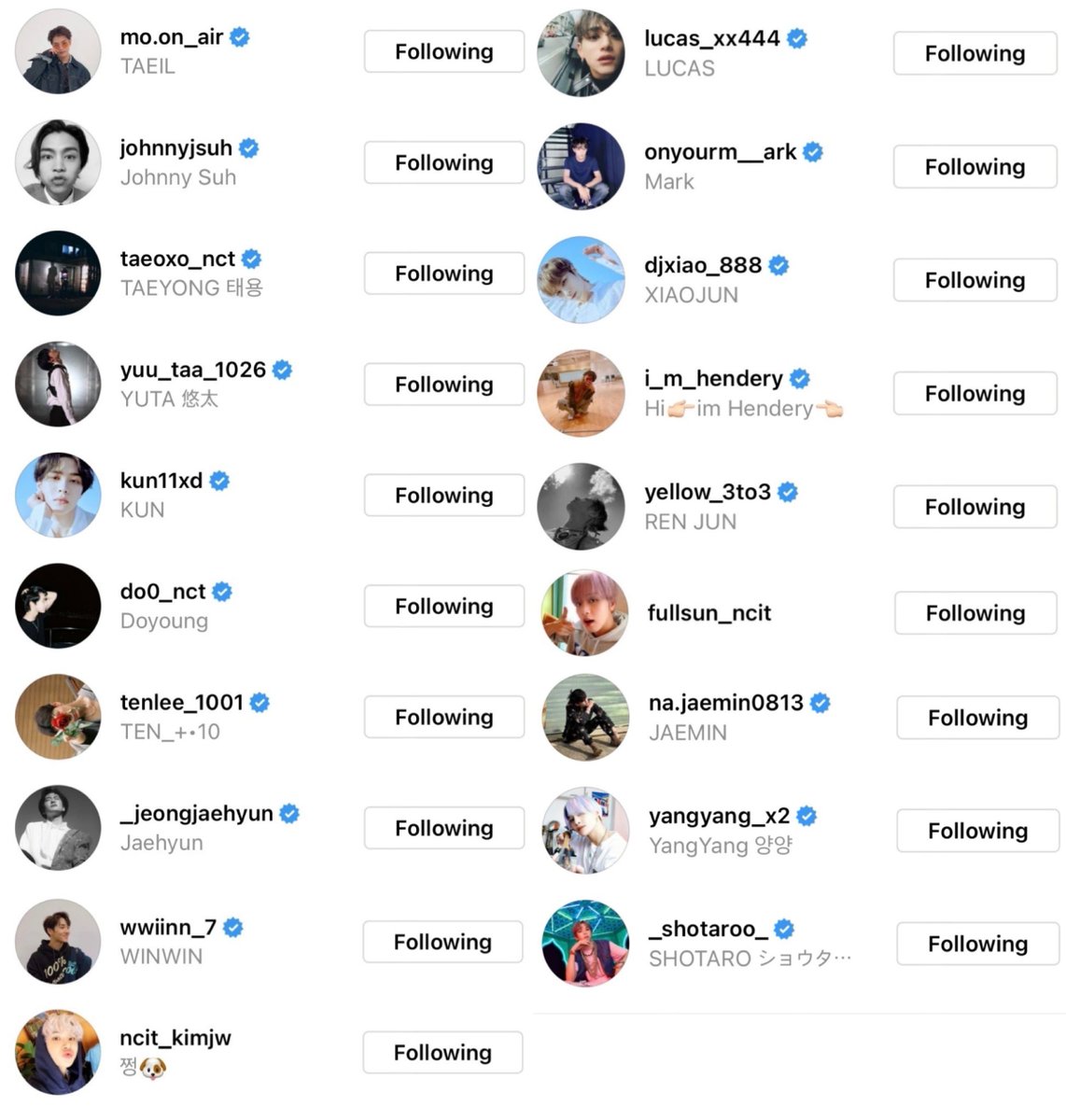 4 คนที่ยังไม่มี ig ; เจโน่ ซองชาน เฉินเล่อ จีซอง