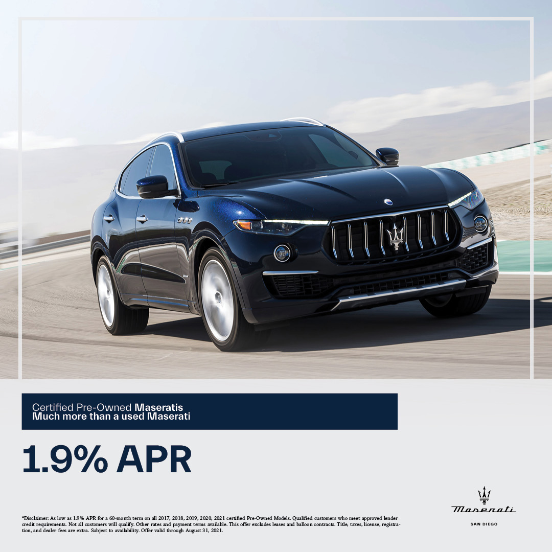 MaseratiSD's tweet photo. A Certified Pre-Owned Maserati is much more than just any used vehicle. Shop our Certified Maserati inventory and finance for 1.9% APR this month at Maserati of San Diego: https://t.co/WaAQApKZlO https://t.co/9em17LkGRg